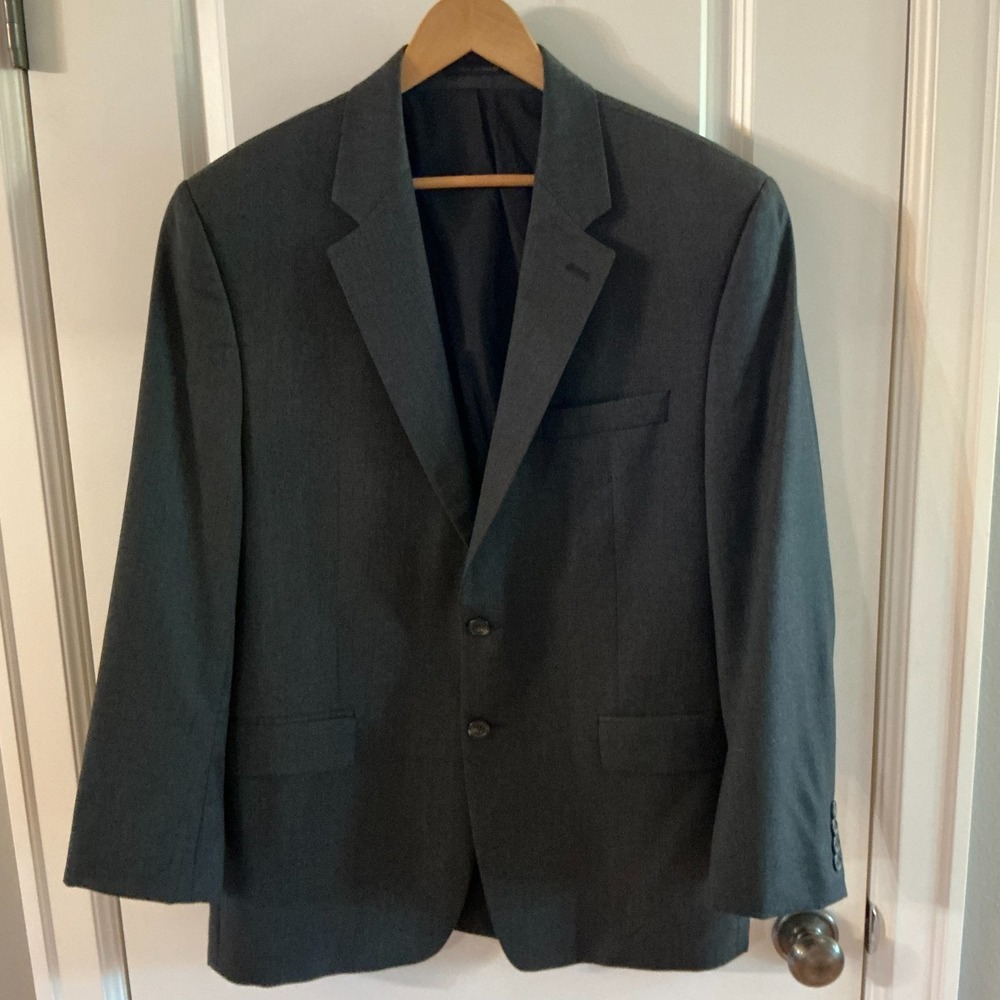 Lauren Ralph Lauren Men's 44R 100% Wool Blazer – Made in Canada – Charcoal‎ Grey